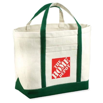 Promotional 22 oz. Cotton Canvas tote with open front pocket.