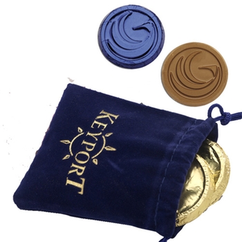 Promotional Give your clients the gift of chocolate in a keepsake elegant velour pouch.