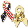 Promotional USA Patriotic Ribbon Pin with Logo