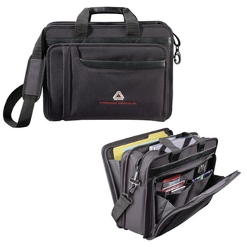 Promotional Black Poly-canvas attache for laptops plus!