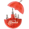 Promotional 6 Function Halfmoon Tool Kit Keychain - Translucent with Logo