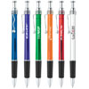 Promotional Translucent Curvy Clip Ball Point Pen with Rubber Grip with Logo