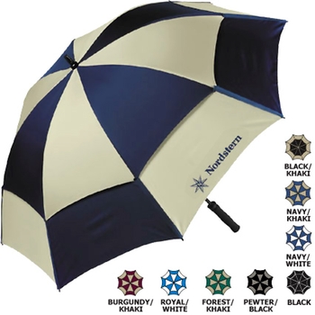 Promotional A durable promotion with double canopy construction, this umbrella withstand even strong wind gusts.