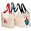 Promotional Cotton Canvas Color Handle Tote Bag - 15.5" w x 12" h x 4" d with Logo