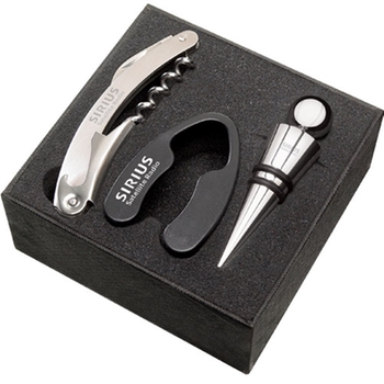 Promotional Includes the Waiter's Friend, Foil Cutter, and Wine Plug.