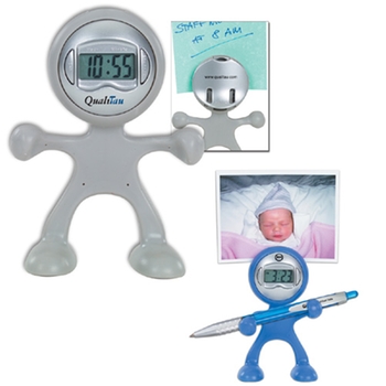 Promotional Show how flexible you are with this amusement, alarm clock, and note holder in one!