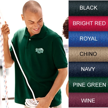 Promotional Logo embroidered midweight & midpriced golf shirt. Made of 60% cotton and 40% polyester. 5.3 oz.