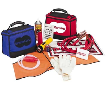Promotional Go anywhere with The Cross Country Highway Safety Kit, which offers the comfort that you can handle just about any emergency situation.