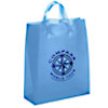 Promotional Shopping Bag, Translucent Frosted Soft Loop - 13" w x 17" h x 6" d - Foil Imprint with Logo