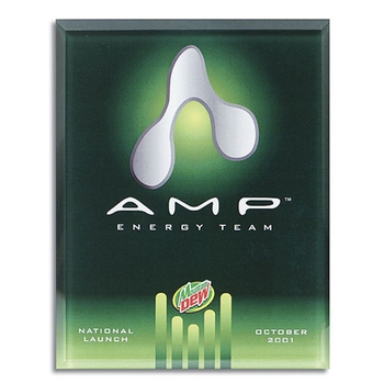 Promotional Your message appears to float inside the acrylic plaque.