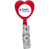 Promotional Retractable Badge Holder Clip - Heart with Logo