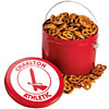 Promotional Mini Pretzels in Half Gallon Tin with Logo