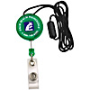 Promotional Retractable Badge Holder Clip - Round with Lanyard with Logo