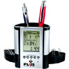 Promotional Pen Cup with Built-In Alarm Clock & Thermometer with Logo