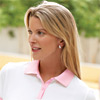 Promotional Stretch Tennis Polo Shirt with Contrast Collar & Cuff by Devon & Jones Pink ® - Women&prime;s with Logo