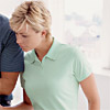 Promotional Solid Malvern Jersey Polo Shrit by Devon & Jones Blue ® - Women&prime;s with Logo
