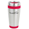 Promotional Color Ring Stainless Steel Silver Tumbler - 16 oz. with Logo
