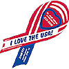 Promotional Appreciation Ribbon Magnets - Patriotic with Logo