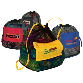 Beach / Sport Mesh Drawstring Bag - 14.5" w x 17" h x 8.5" d