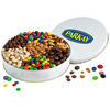 Promotional 7  Way Assorted Treats in Large Tin - 2 lb. with Logo