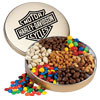 Promotional 7  Way Assorted Treats in Small Tin - 1 lb. with Logo