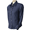 Promotional Advantage Elite Pinpoint Oxford button Down Shirt by Devon & Jones Blue ® - Women&prime;s with Logo