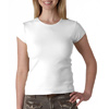 Promotional Baby Rib Crewneck T-Shirt by Bella ™  - Women&prime;s - White with Logo