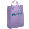 Promotional Shopping Bag, Translucent Frosted Soft Loop - 10" w x 13" h x 5" d - Ink Imprint with Logo