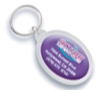 Promotional Color Dome Oval-Shaped Keychain with Logo