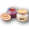 Promotional Apothecary Candle in Frosted Glass Jar - 10 oz. with Logo