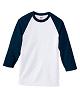 Promotional Cotton Raglan Baseball T-Shirt by Anvil ® - Whites with Logo
