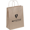 Promotional Shopping Bag, Recycled Brown Kraft  - 7-3/4" w x 9-3/4" h x 4-3/4" d" with Logo