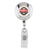 Promotional Color Dome Retractable Chrome Badge Holder - Round with Logo