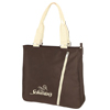 Promotional Chocolate Shopper Tote Bag - 14" w x 15" h x 3.5" d with Logo