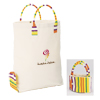 Promotional Adorable Color Cotton Canvas Stripes Tote - 10" w x 15.5" h with Logo
