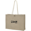 Promotional Jute Shoulder Tote Bag - 17.5" w x 13.5" h x 4" d with Logo