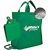 Promotional Folding Reusable Insulated Non-Woven Grocery Shopping Tote Bag - 13" w x 15" h x 6" d with Logo