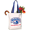 Promotional Color Accent Handle Tote Bag - Natural - 15" w x 16" h x 4" d with Logo