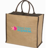 Promotional Natural Super Jute Tote Bag - 15.5" w x 14" h x 7.5" d with Logo
