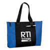 Promotional 100% Recycled PET Laguna Zippered Show Tote - 20" w x 14-1/4" h x 3" d" with Logo