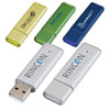 Promotional Slim Flat Aluminum USB 2.0 Memory Drive - 1GB with Logo