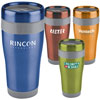 Promotional Gray Ring Stainless Steel Tumbler - 16 oz. with Logo