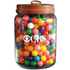 Promotional Round Glass Jar w/ Gumballs - Large with Logo