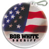Promotional Reflective Zipper Pull - US Flag Circle with Logo