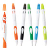 Promotional Fame Ballpoint Pen & Highlighter - White Barrel with Logo