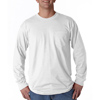 Promotional Union Made Long-Sleeve Pocket T-Shirt by Bayside ™ - White with Logo
