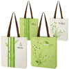 Promotional Plant & Flower Accent Cotton Tote Bag - 14" w x 15.5" h x 2" d with Logo