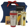 Promotional Corrugated Gift Tote with Coffee Tumbler & Tasty Treats with Logo