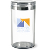 Promotional Silver Accent Canister Jar by VisionUSA ® - 42 oz. with Logo
