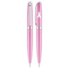 Promotional Breast Cancer Awareness Pink Sherbert Metallic Ballpoint Pen with Logo